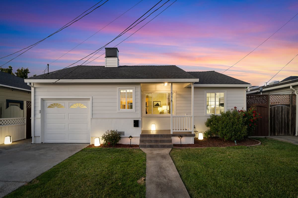 White bungalow exterior painting San Francisco Bay Area