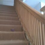 Stairwell remodel project during picture