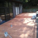 deck being prepared for painting